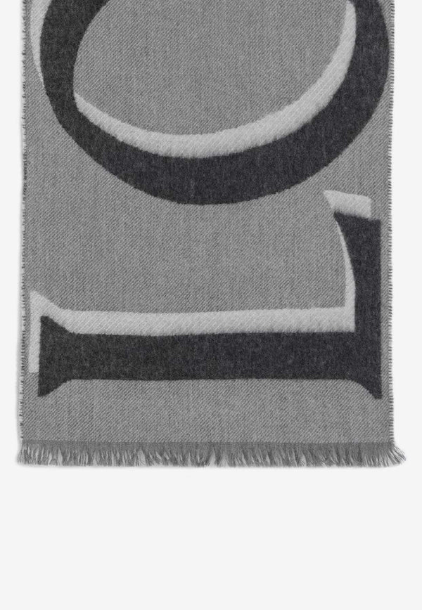 Loewe Maxi Logo Wool-Blend Scarf Gray FSA4SS1W13WO/S_LOEW-1226