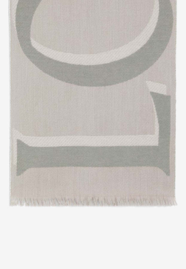 Loewe Maxi Logo Wool-Blend Scarf Beige FSA4SS1W13WO/S_LOEW-2273
