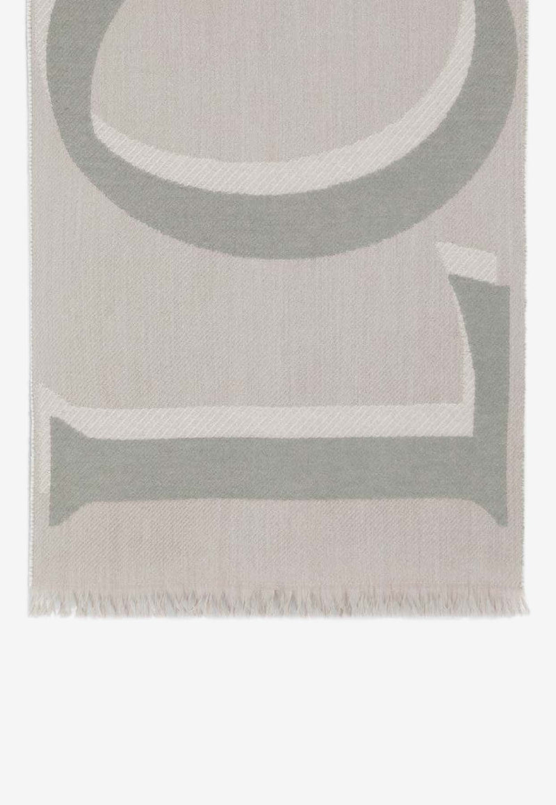Loewe Maxi Logo Wool-Blend Scarf Beige FSA4SS1W13WO/S_LOEW-2273