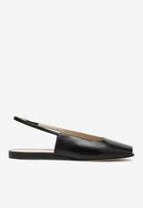 Le Monde Béryl Slingback Flats in Smooth Leather Black FSBLEA/O_LEMOB-BLA