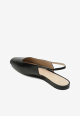 Le Monde Béryl Slingback Flats in Smooth Leather Black FSBLEA/O_LEMOB-BLA