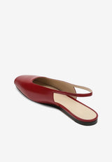 Le Monde Béryl Slingback Flats in Smooth Leather Red FSBLEA/O_LEMOB-RED