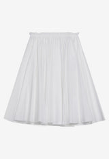 AMI PARIS Gathered Flared Skirt White FSK444CO0063/S_AMI-100