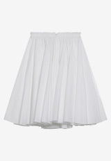 AMI PARIS Gathered Flared Skirt White FSK444CO0063/S_AMI-100