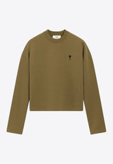 AMI PARIS Ami De Coeur Crewneck Sweatshirt Khaki FSW766730/R_AMI-298