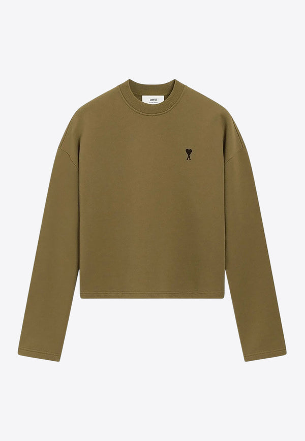AMI PARIS Ami De Coeur Crewneck Sweatshirt Khaki FSW766730/R_AMI-298