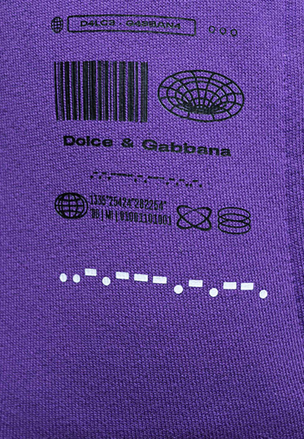 Dolce & Gabbana Printed Track Shorts Purple FT003T G7K6Y F0392