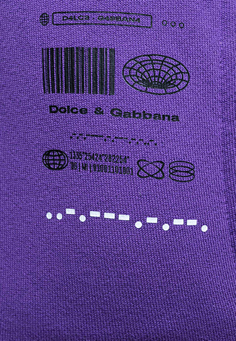 Dolce & Gabbana Printed Track Shorts Purple FT003T G7K6Y F0392