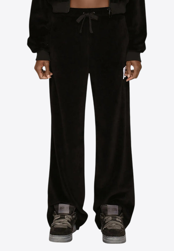 Dolce & Gabbana DGVIB3 Embroidered Velvet Track Pants Black FT004Z FUVJH N0000