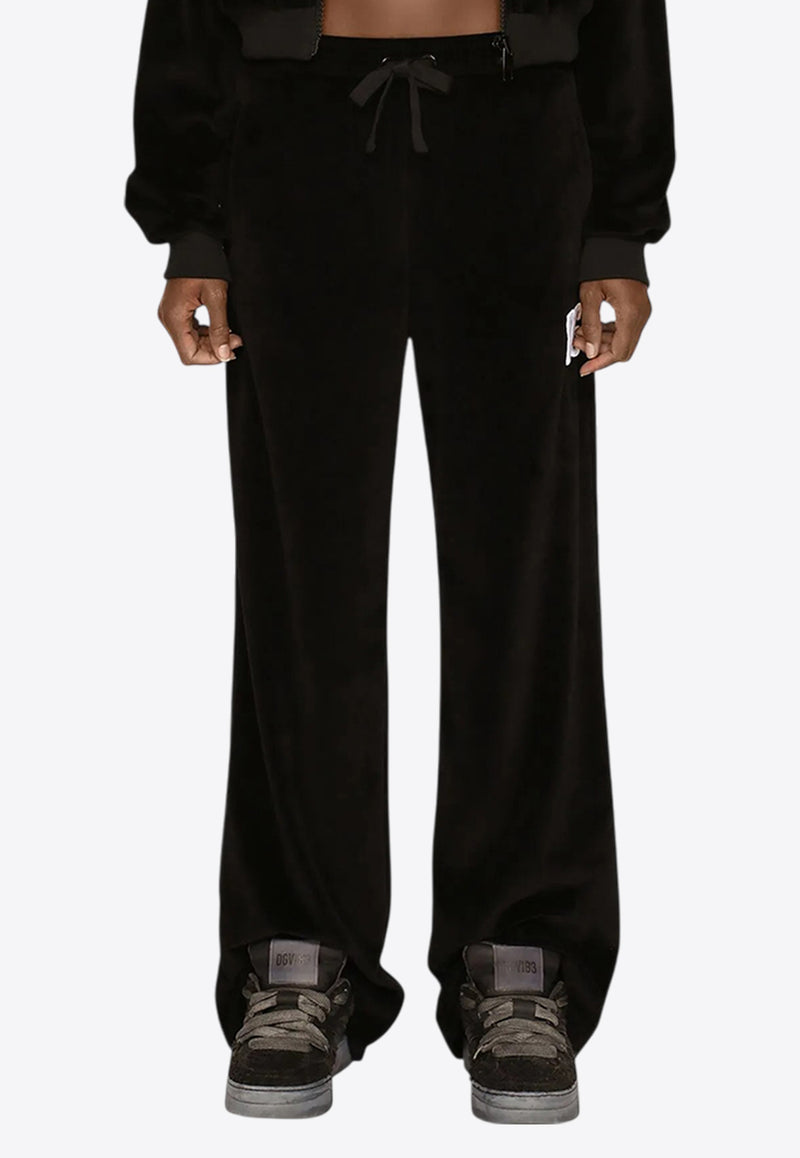Dolce & Gabbana DGVIB3 Embroidered Velvet Track Pants Black FT004Z FUVJH N0000