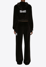 Dolce & Gabbana DGVIB3 Embroidered Velvet Track Pants Black FT004Z FUVJH N0000