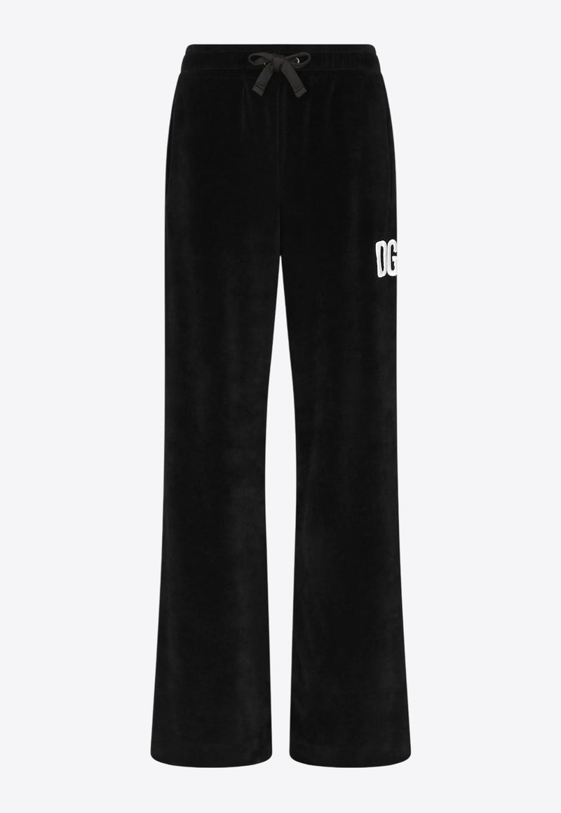 Dolce & Gabbana DGVIB3 Embroidered Velvet Track Pants Black FT004Z FUVJH N0000