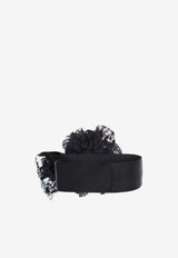 Dolce & Gabbana Floral Appliqué Satin Choker FT094R FUM3R N0000 Black