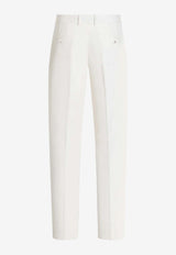 Dolce & Gabbana Kate Wool Tailored Pants White FT0CXT FUBGC W0001