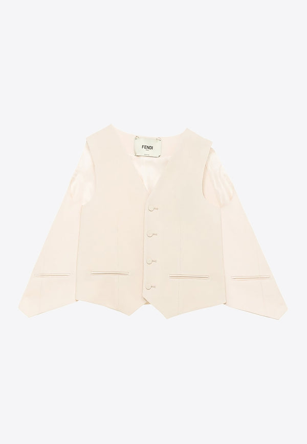 Fendi Cape-Effect Wool Vest Off-white FT5984AM3R/N_FENDI-F1M2A