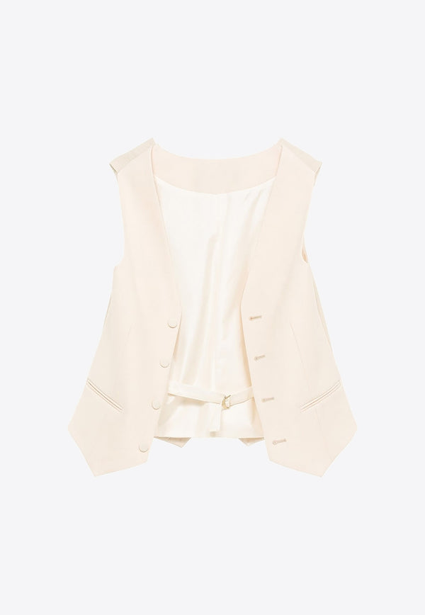 Fendi Cape-Effect Wool Vest Off-white FT5984AM3R/N_FENDI-F1M2A