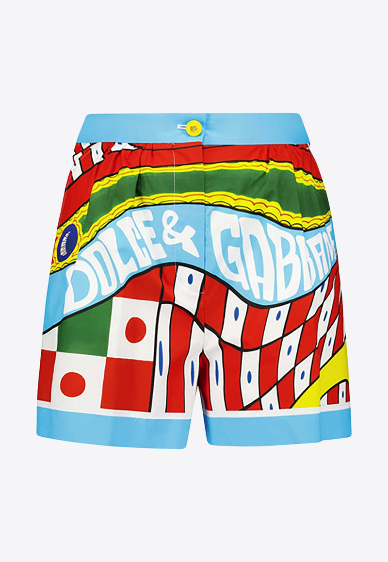 Dolce & Gabbana Carretto Print Mini Shorts Multicolor FTAL1T FI5GU HH4KS