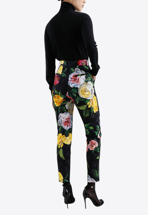 Dolce & Gabbana Floral Brocade Tailored Pants Multicolor FTAM2T FS9AH HN5IY