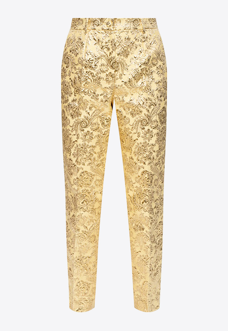 Dolce & Gabbana Floral Brocade Pants Gold FTAM2T HJMLB S8350