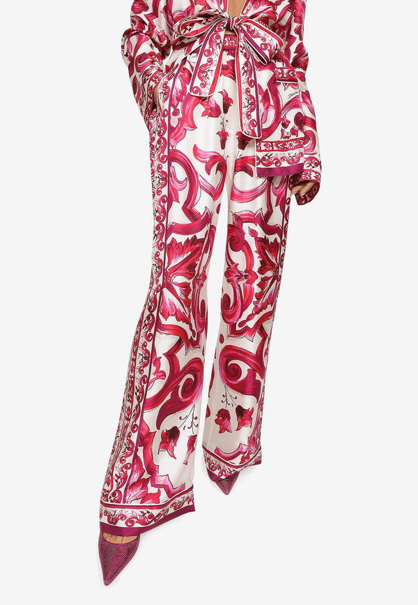 Dolce & Gabbana Majolica Print Twill Pants FTAMPT HI1BC HE3TN Pink