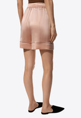 Dolce & Gabbana Silk Knee-Length Shorts Pink FTB0NT FU1AU FA210