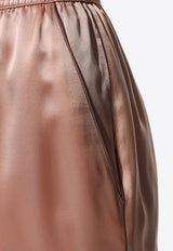 Dolce & Gabbana Silk Knee-Length Shorts Pink FTB0NT FU1AU FA210