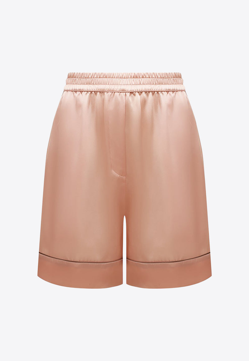 Dolce & Gabbana Silk Knee-Length Shorts Pink FTB0NT FU1AU FA210
