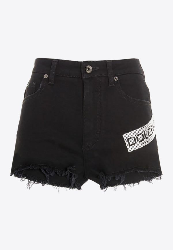 Dolce & Gabbana Stud Embellished Mini Shorts Black FTB47Z G900X S9001