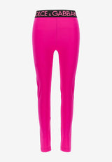 Dolce & Gabbana Logo Waistband Leggings FTB5TT FUGCZ F0321 Pink