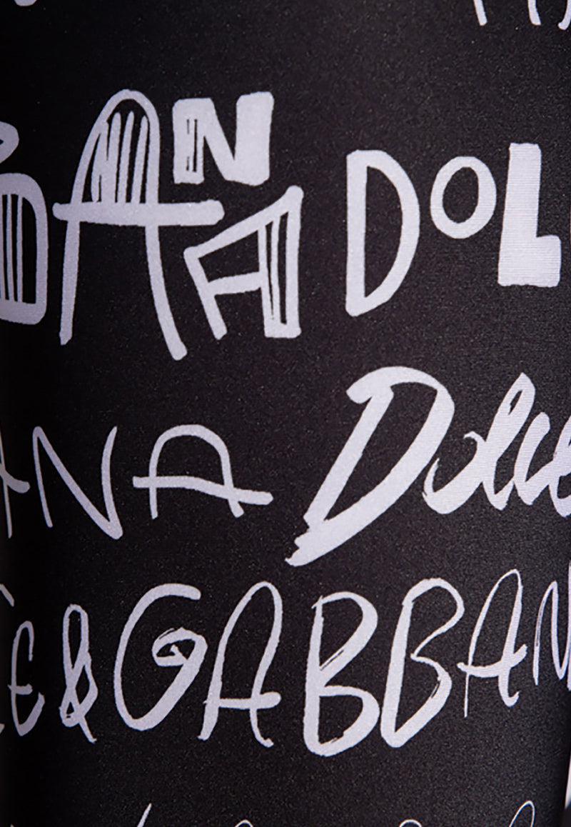 Dolce & Gabbana All-Over Print Leggings Black FTB5TT FSGXL HNSFW