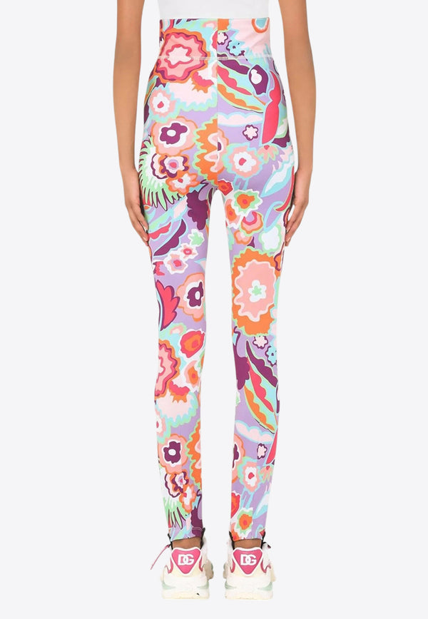 Dolce & Gabbana High-Waist Floral Leggings Multicolor FTB86T FSGZC HH3JV