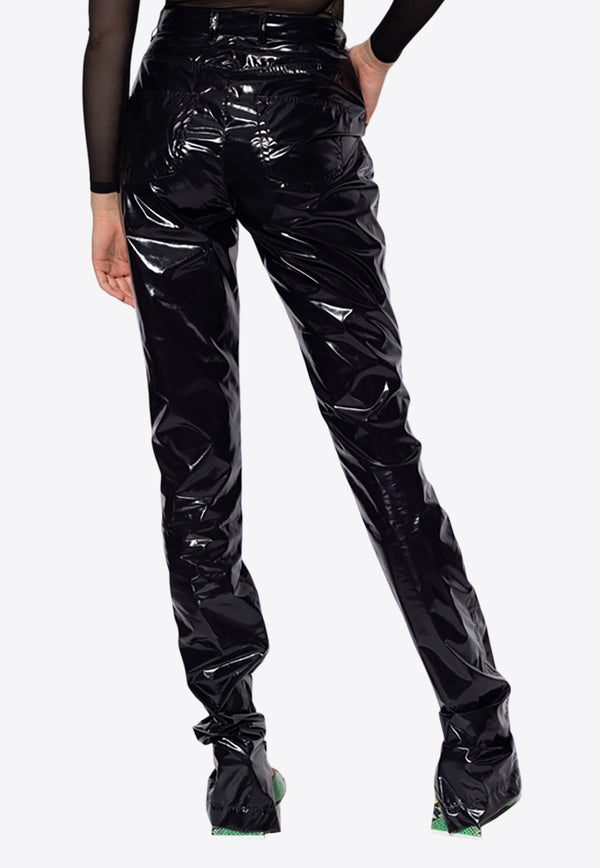 Dolce & Gabbana Draped Straight-Leg Vinyl Pants Black FTB9DT HUMFB N0000