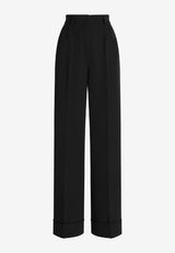 Dolce & Gabbana Straight-Leg Wool Tailored Pants Black FTBM0T FU2OW N0000