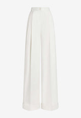 Dolce & Gabbana Straight-Leg Cashmere Tailored Pants White FTBMPT FU29R W0001