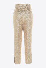 Dolce & Gabbana Floral Lame Pants Gold FTBT6Z HJMLB S8352
