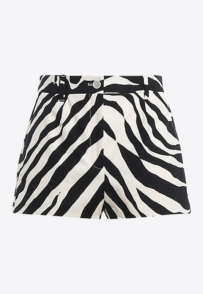 Dolce & Gabbana Zebra Print Mini Shorts Monochrome FTBVJT FSFJ2 HWAGN