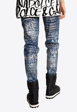Dolce & Gabbana All-Over Logo Print Faded Jeans Blue FTBXGD G903G S9001