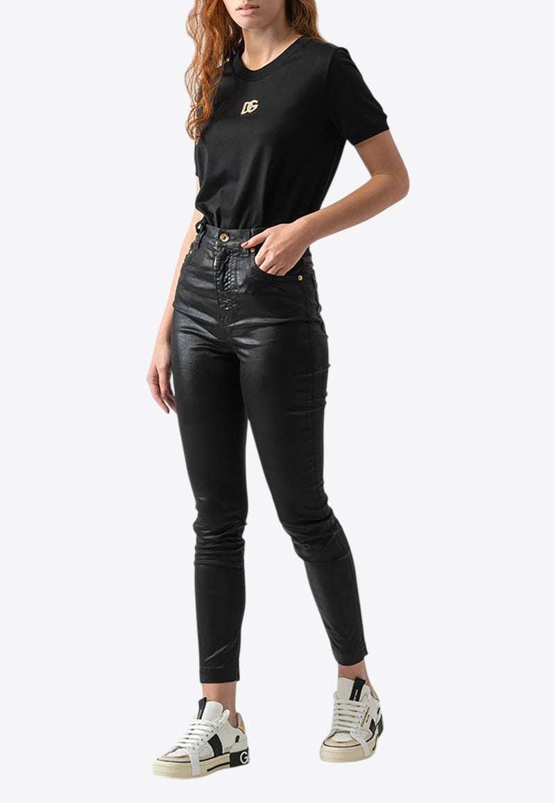 Dolce & Gabbana Slim Jeans with Back Logo-Plaque Black FTBXHD G900T N0000