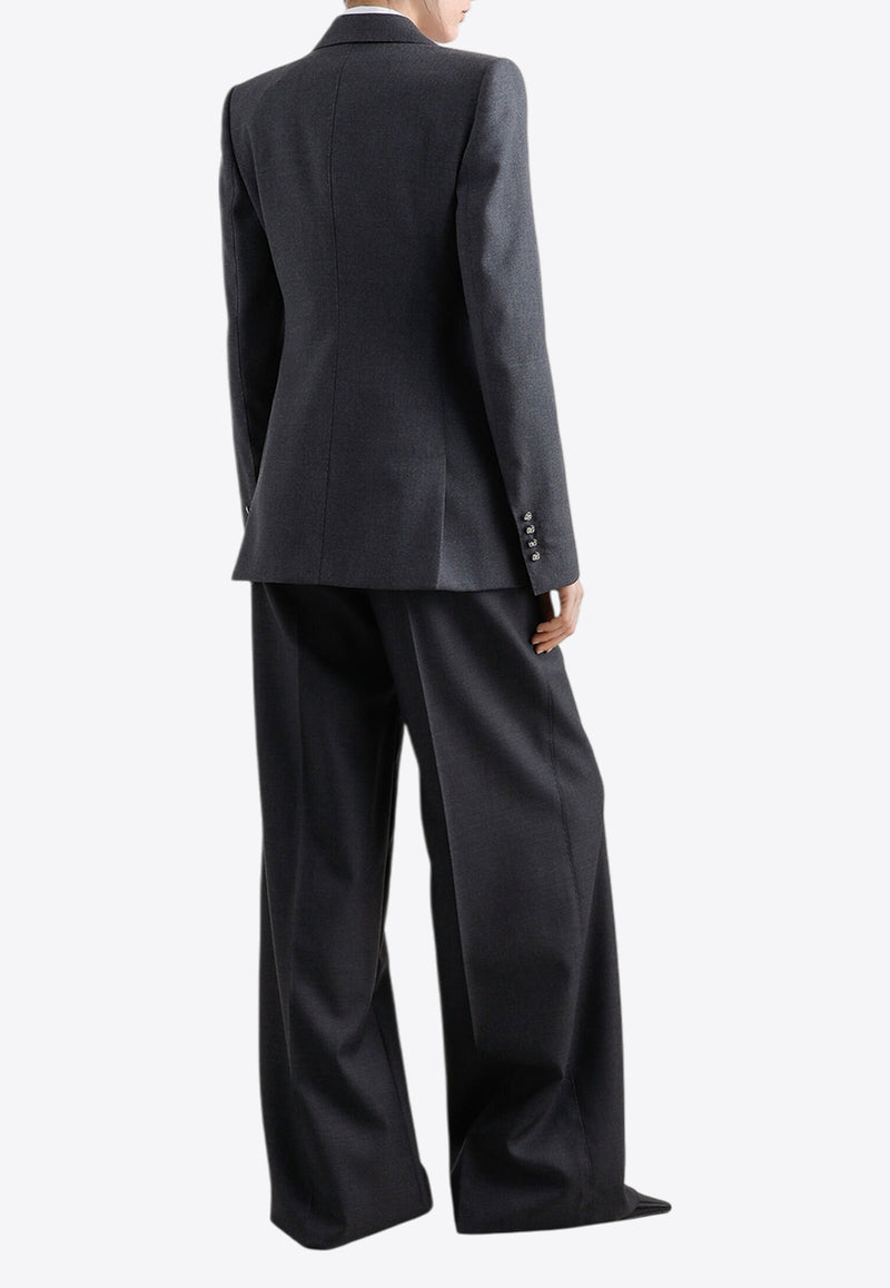 Dolce & Gabbana Wide-Leg Tailored Wool Pants Gray FTC1DT FU287 S8290