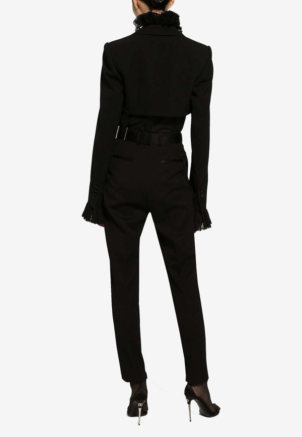Dolce & Gabbana Wool Cigarette Pants FTC30T FU28J N0000 Black