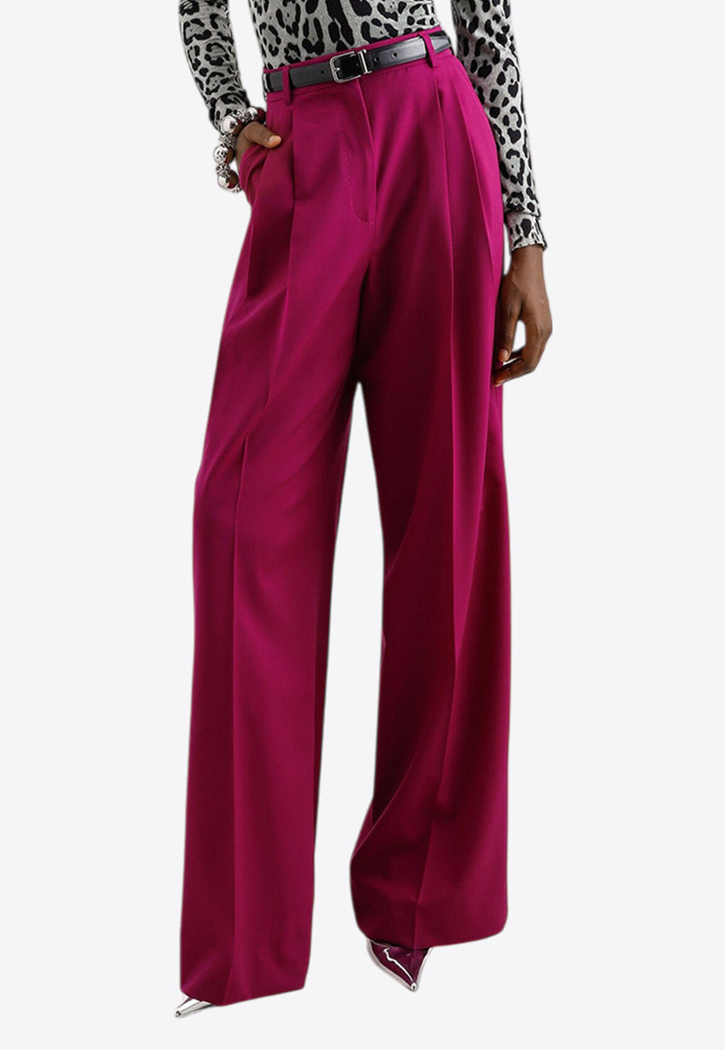 Dolce & Gabbana Wide-Leg Tailored Wool Pants Fuchsia FTC3MT FUBFL F0321