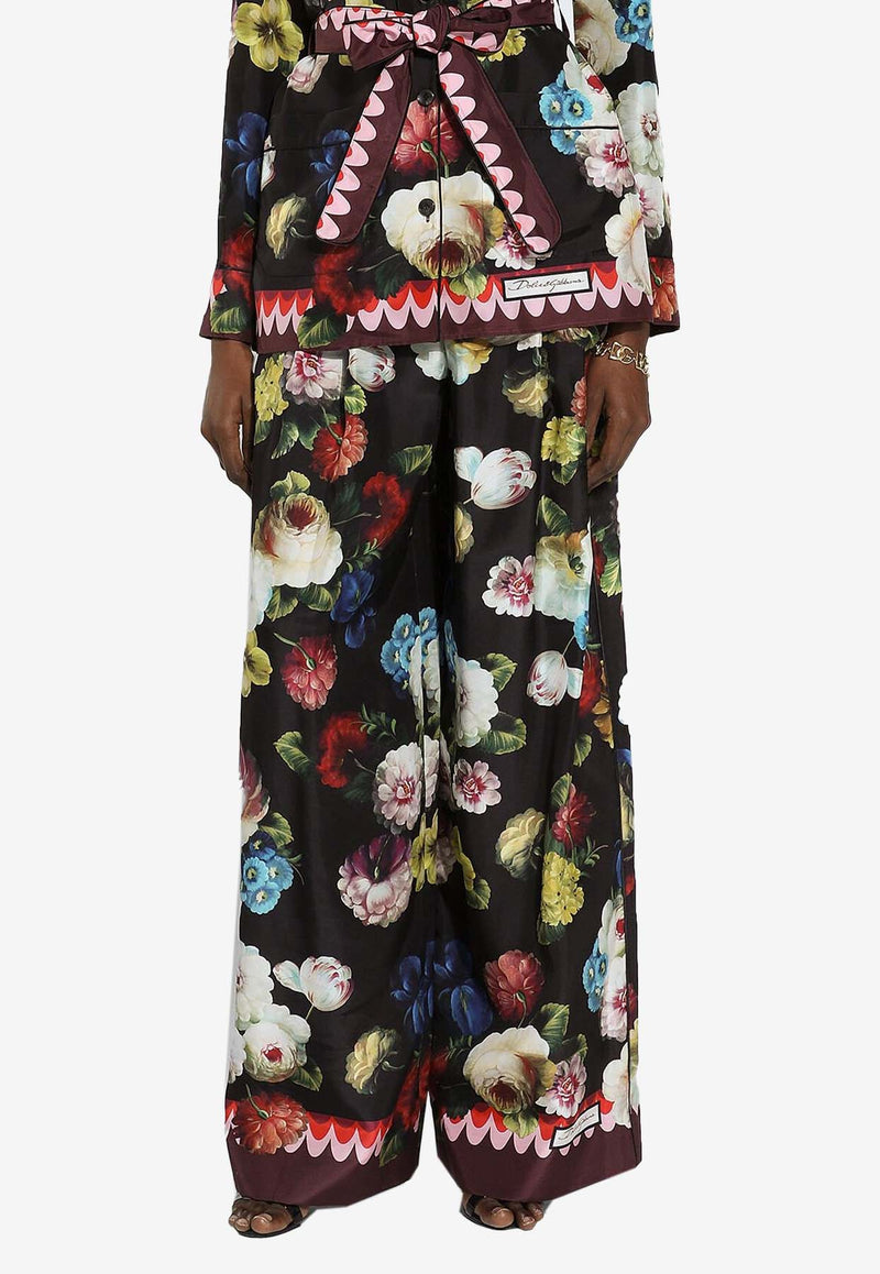 Dolce & Gabbana Nocturnal Flower Print Pants FTC3VT HI1RE HH4YF Multicolor