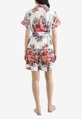 Dolce & Gabbana Flower Bouquet Print Vanity Mini Shorts Multicolor FTC42T IS11I HA5ZO
