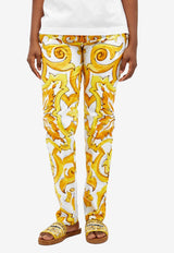 Dolce & Gabbana Majolica Print Silk Pajama Pants FTC4PT HH5EA HG3TN Yellow