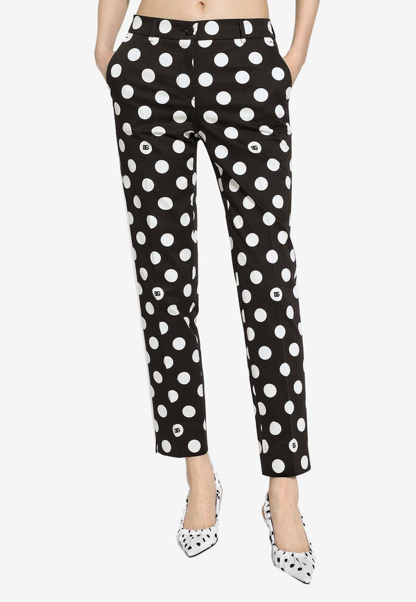 Dolce & Gabbana Polka Dot Print Pants FTC5VT FSFNQ HNZSW Black