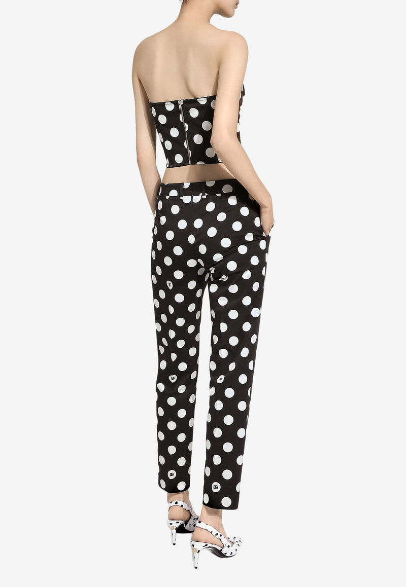 Dolce & Gabbana Polka Dot Print Pants FTC5VT FSFNQ HNZSW Black