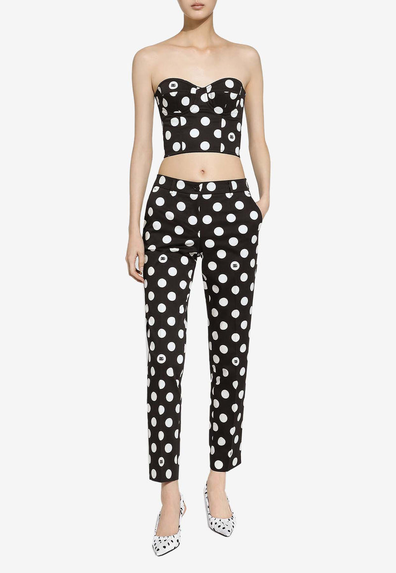 Dolce & Gabbana Polka Dot Print Pants FTC5VT FSFNQ HNZSW Black