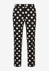 Dolce & Gabbana Polka Dot Print Pants FTC5VT FSFNQ HNZSW Black