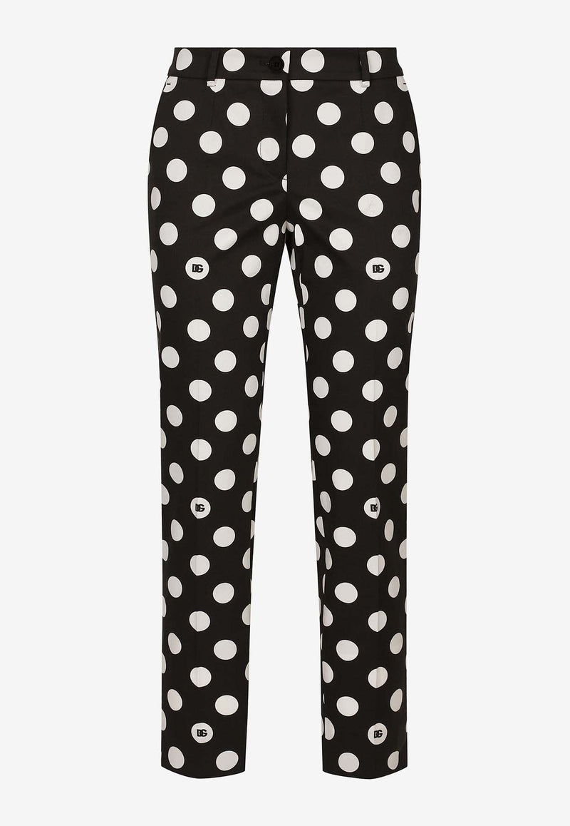 Dolce & Gabbana Polka Dot Print Pants FTC5VT FSFNQ HNZSW Black