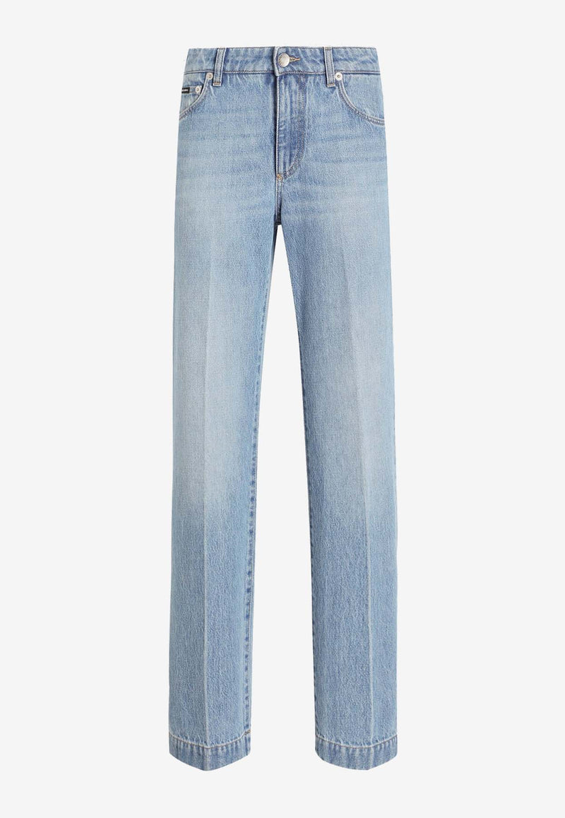 Dolce & Gabbana Logo Plaque Straight Jeans Denim FTC8CD G8MB2 S9001